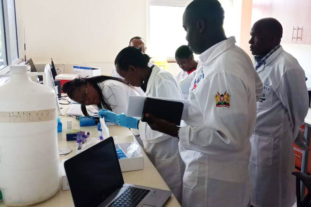 A cross-section of health workers who have been trained to detect and reported suspected cases of yellow fever. Credit: Mike Mwaniki.