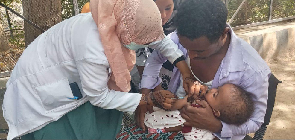 Child receiving the measles vaccine. Photo credit: Afar Health Bureau.