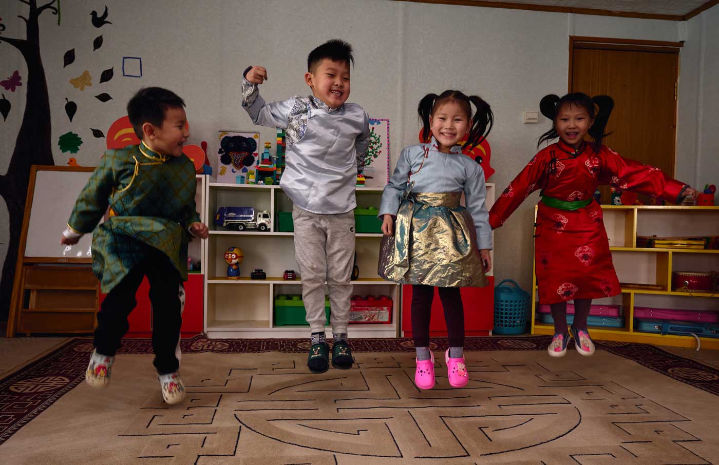 Children at the Peak Kindergarten in Mongolia, photographed for Generation ImmUnity. Credit: Khasar Sandag.